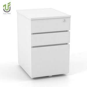 Tekerlekler üzerinde IULTRA taşınabilir dosya dolabı, yazıcılar ve malzemeleri için üst raflı 2 çekmeceli ahşap dosya sepeti - Product Image 6