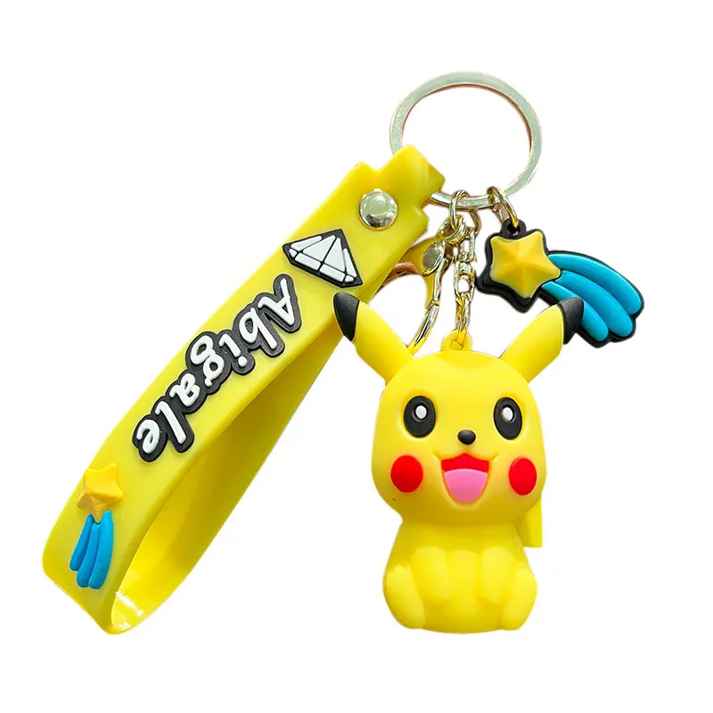 Bán buôn Hot Bán Nhật Bản Anime eevee Keychain 3D PVC Keychain Pokemon Keychain