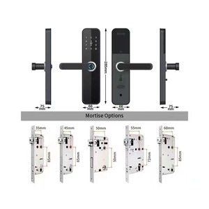 WiFi Conectado Impressão Digital & Desbloqueio Remoto Smart Home Lever Handle Lock para Madeira Porta Liga Material Código de Entrada Inteligente