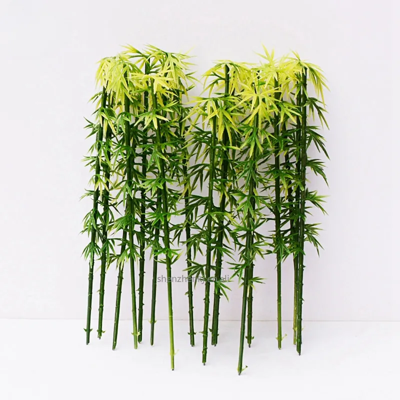 Mini modelo de paisajismo de bambú Artificial, plantas de PVC en miniatura, árbol, caja de arena, bonsái, decoración de jardín de hadas, adornos