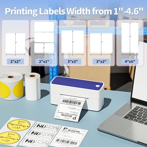 Etiketler, QR kodları, barkodlar, UPS USPS FedEx iş için 4x6 inç için mavi diş termal yazıcı - Product Image 5