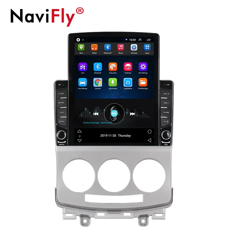 Navifly 9 ''Android9.0 Quad Core 1 + 16G TS100 Grote Split Screen Auto Multimedia Speler Voor Mazda 5 2005-2010 Gar Navigator