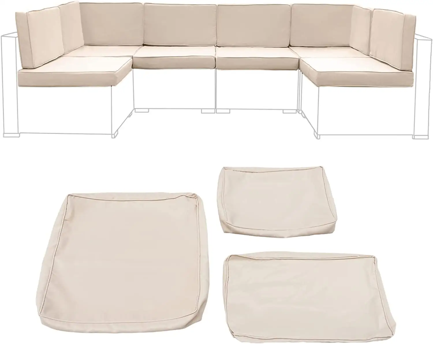Funda de cojín de Patio para exteriores, cubierta de asiento de silla impermeable con cremallera, muebles de Patio, sofá
