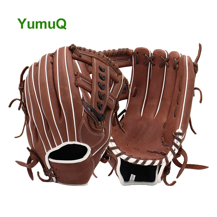 YumuQOemキップレザーアウトフィールドピッチンググローブ野球ソフトボール男性用屋外滑り止め