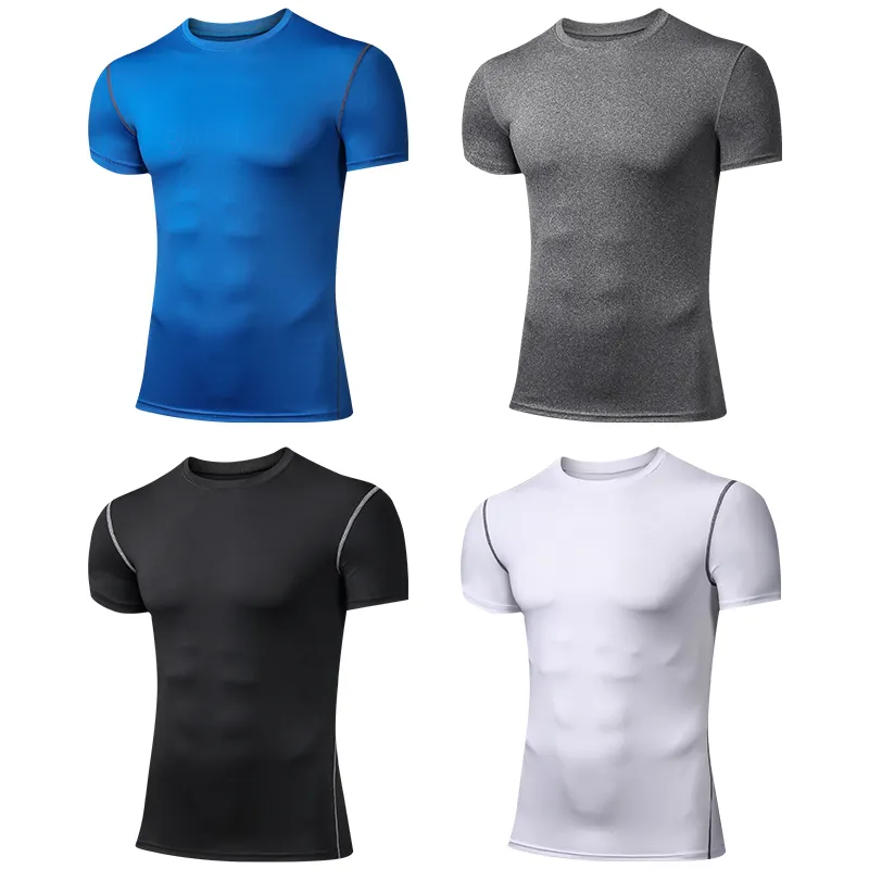 Camiseta deportiva para hombre, ropa de Fitness, ajustada, transpirable, color blanco, novedad