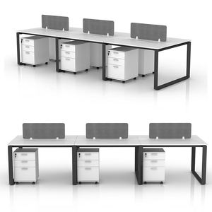 Escritorio DE ORDENADOR DE OFICINA Modular moderno para 4 personas, PC cúbico de madera maciza, Partición de cubículo, estación de trabajo, características extensibles de Metal - Product Image 1