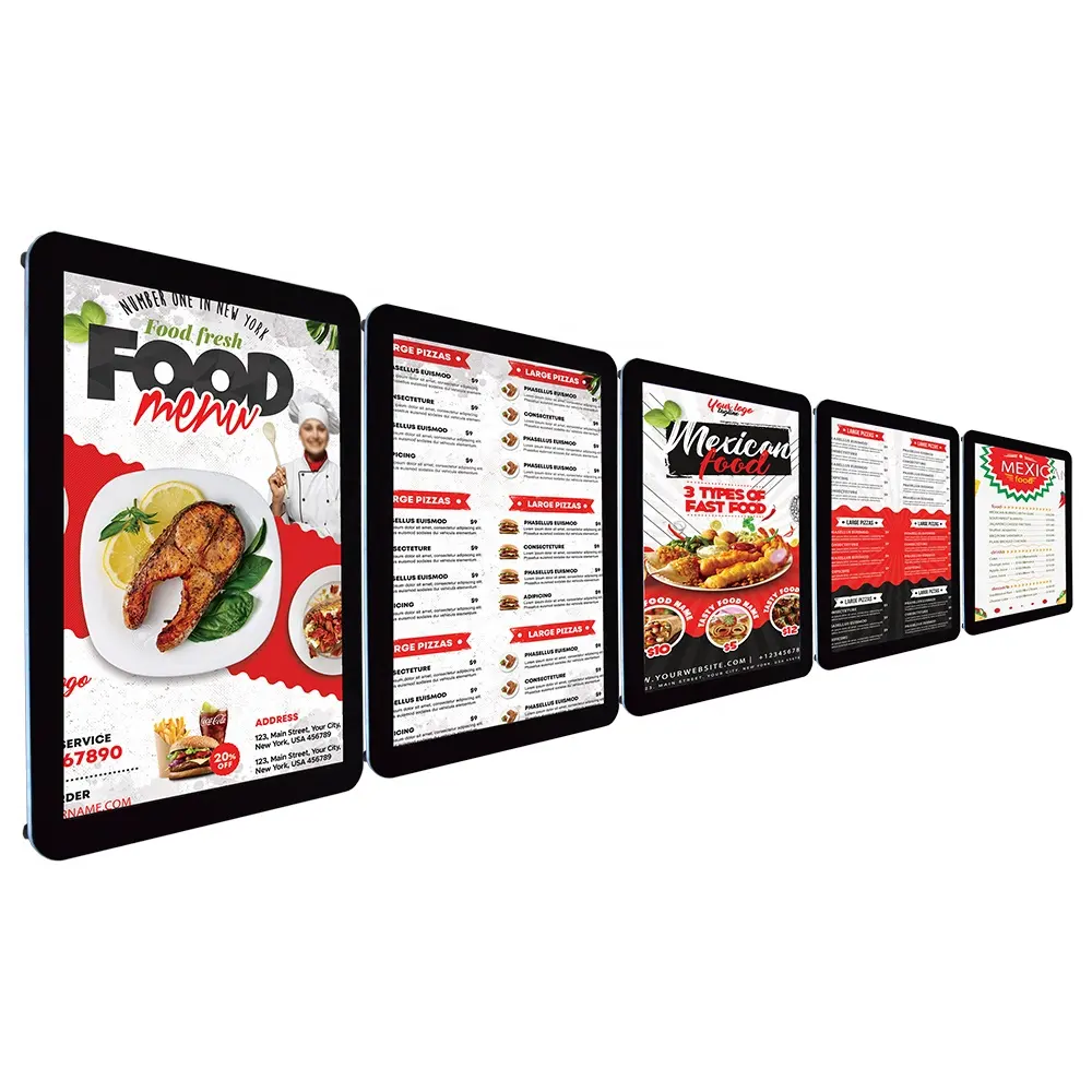 pantalla comida porte luminous led menu a2 led crystal frame light box for take away menu