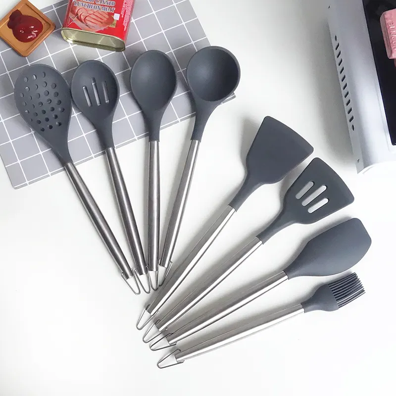 Fornitore della cina di resistente Al Calore Del Silicone Set di Pentole Non-stick Da Cucina Set di Strumenti di Cottura Da Cucina Accessori Da Cucina