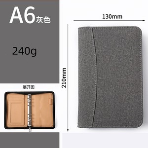 Cuaderno de negocios de hojas sueltas, A6, cuero PU, diario, diario, con calculadora - Product Image 3