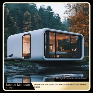 Apple cabin hiện đại thoáng khí vuông một lớp Cấu trúc thép Vật liệu container căn hộ nhà ngoài trời di động khu vực danh lam thắng cảnh - Product Image 2
