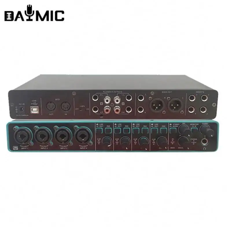 DM404 Professional 4 in 4 Out Audio-Schnitts telle DJ Console Aufnahme Podcasting Studio Sound effekt einstellbare Voic