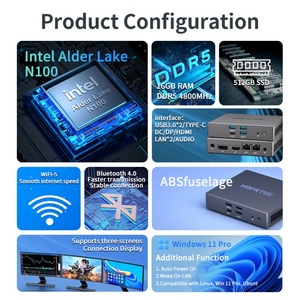 HGFRTEE 2025 Mini PC WiFi 5 Intel 12th Gen dört çekirdekli N100 düşük güç CPU üçlü ekran desteği oyun Mini PC - Product Image 6