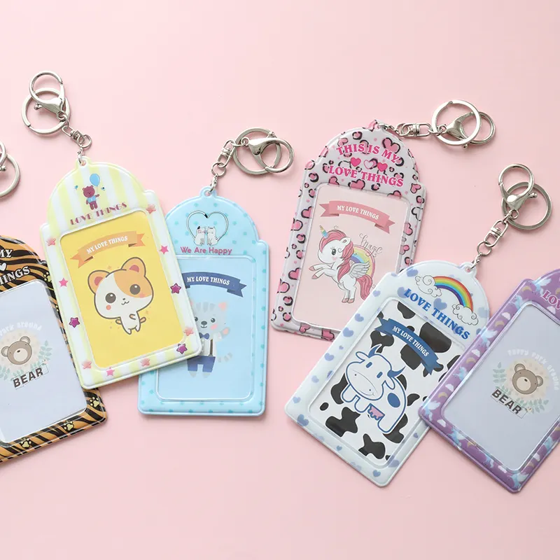New product PVC key ring card sleeve Transparent vertical sleeve pouch Online wholesale