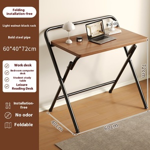Escritorio de ordenador plegable moderno, panel MFC, escritorio de escritura sin instalación para el hogar, para dormitorio de estudiante, mesita de noche, escritorio sencillo - Product Image 4