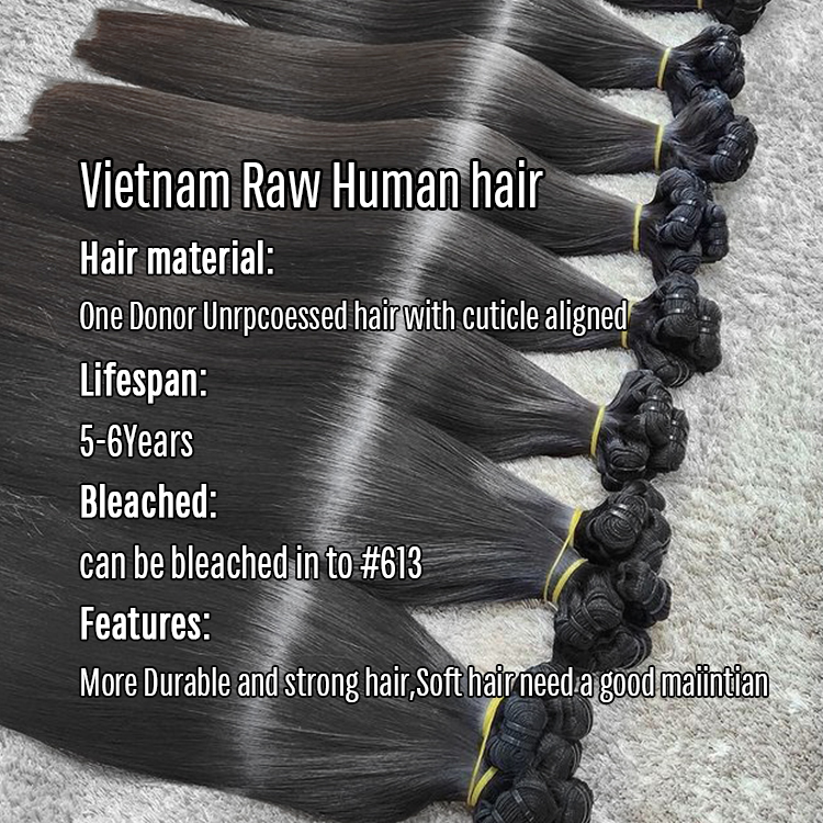 Vietnamese raw hair double drawn