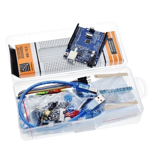 Kit di avviamento per Breadboard Arduino Uno R3 kit di apprendimento semplice di base, rilevamento del livello del suono/acqua/umidità/distanza, controllo LED