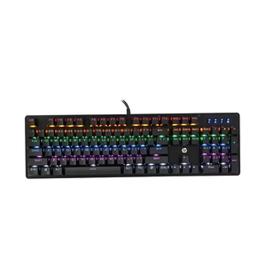 HP GK100F 104 Teclas Interruptor azul Retroiluminación USB Teclados para juegos con cable Teclado mecánico para computadora PC - Product Image 6