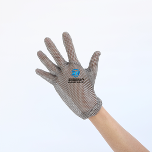 Gıda işlemede el koruması için 5 parmak paslanmaz çelik Chainmail kesmeye dayanıklı eldivenler - Product Image 4