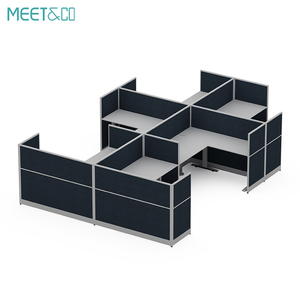 Escritorio de oficina moderno de alta calidad, escritorio de ordenador de 2/4/6 asientos con partición en forma de L, área de trabajo abierta para uso en la oficina - Product Image 6