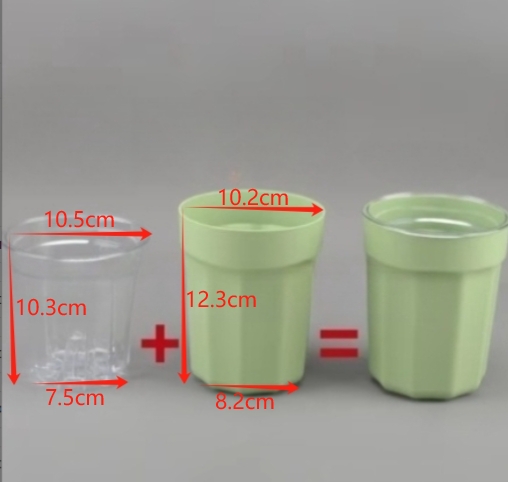 Transparent 10 + green 10 (cotton column included)