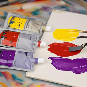 オーガニックピグメントアクリル絵の具ガッシュオイル絵の具スタンド式絞り口付き