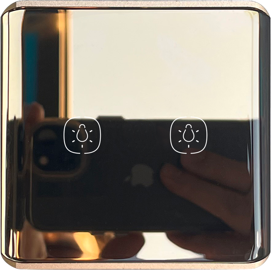 2gang Lighting switch-Mirror Rose Gold