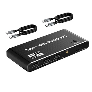 SY Box KVM USB Switch <strong>Input</strong> Port Keyboard Mouse Printer U Disk 2 <strong>Computer</strong> 1 Monitor 2 in 1 Out USB-C KVM Switcher Selector