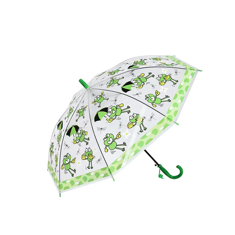 Guarda-chuva para crianças, 8 rebites personalizados, para criança, com gancho, alça reta