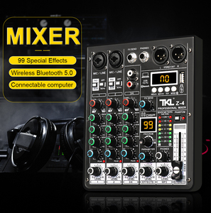 XTUGA Z-4 profesyonel 4 yollu XLR ses mikseri dahili 99 DSP etkisi kayıt canlı akışı için ses mikseri - Product Image 3