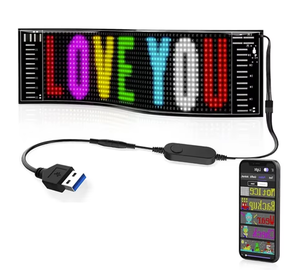 จอแสดงผล LED แบบยืดหยุ่นสำหรับรถยนต์, หน้าจอ LED กระจกหน้าต่างด้านหลัง USB 5V IP65การจัดอันดับกลางแจ้ง - Product Image 5