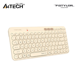 <strong>A4Tech</strong> Fstyler FBK36C as for Bluetooth <strong>Wireless</strong> <strong>Keyboard</strong> Rechargeable 87-Key TKL Compact QuietKey with round Keycaps Type-C for