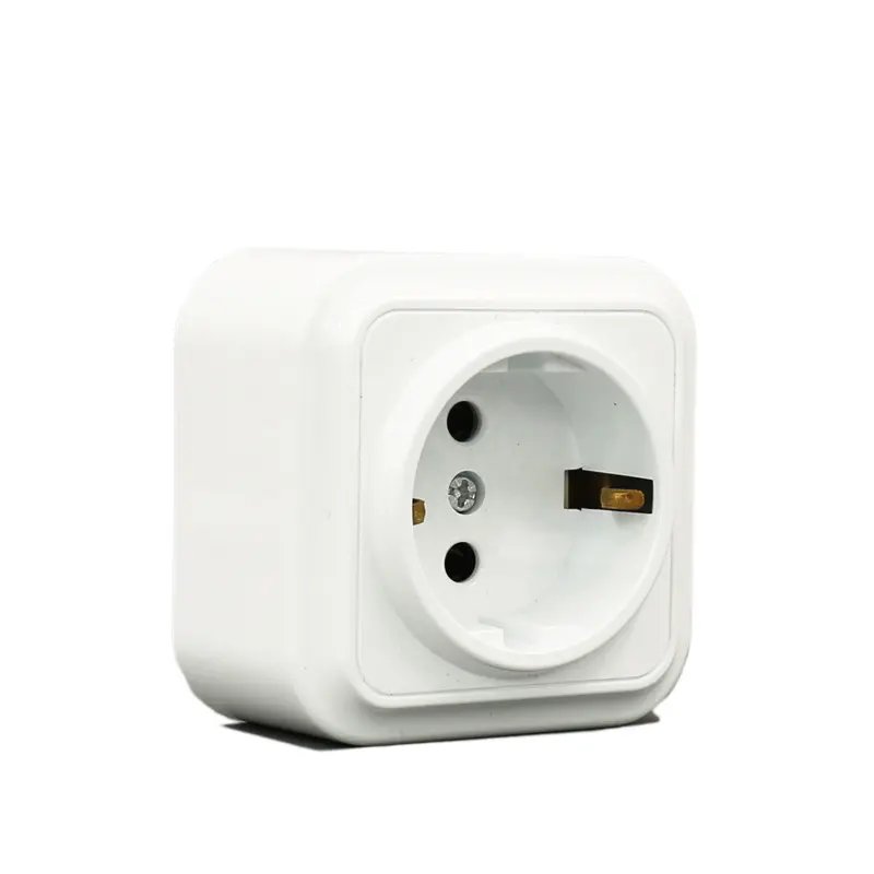 Electrical Surface Mounting 64*64ミリメートル16 Amp ABS Panel Schuko Socket European Standard