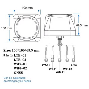 Customized Omni Directional 3G 4G LTE 5G <strong>WLAN</strong> 2.4GHZ /GPS Combo Antenna for Router Use 5 in 1 Combo Antenna