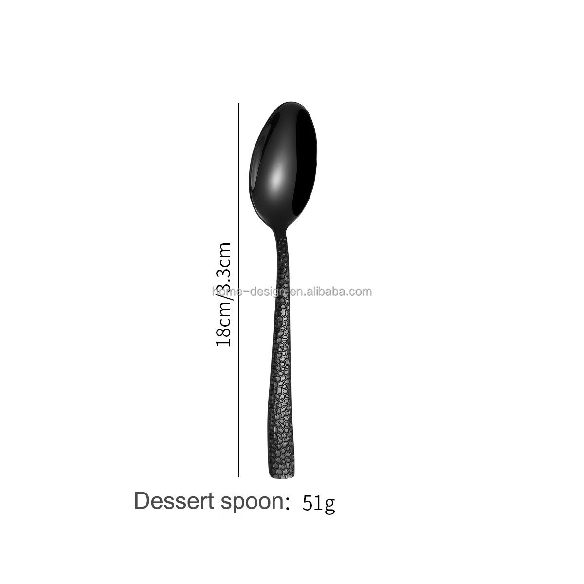 cuillère à dessert en argent-noir