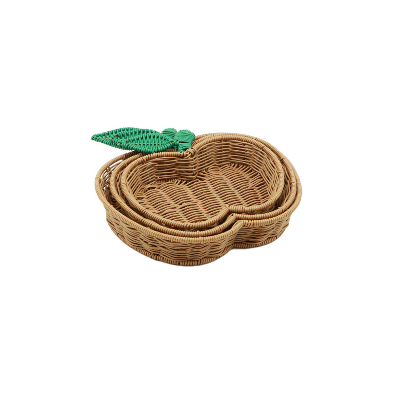 Ensemble de 3 paniers tressés en forme de pomme