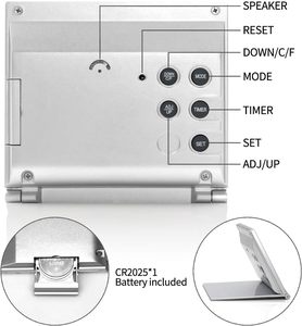 Digitaler Reise wecker Faltbarer Kalender Temperatur Timer LCD-Uhr mit Schlummer modus Große Anzahl Anzeige Batterie betrieben - Product Image 4