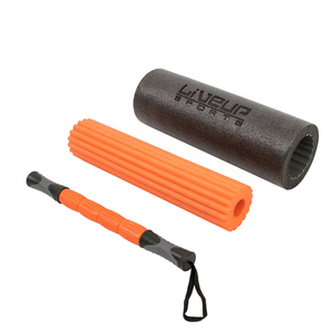 Meilleure vente Ensemble de <span class=keywords><strong>massage</strong></span> musculaire fitness de haute qualité personnalisé Rouleau de yoga en mousse chauffant 3 en 1 Orange + Noir 45x16.5cm LIVEUP - Product Image 2