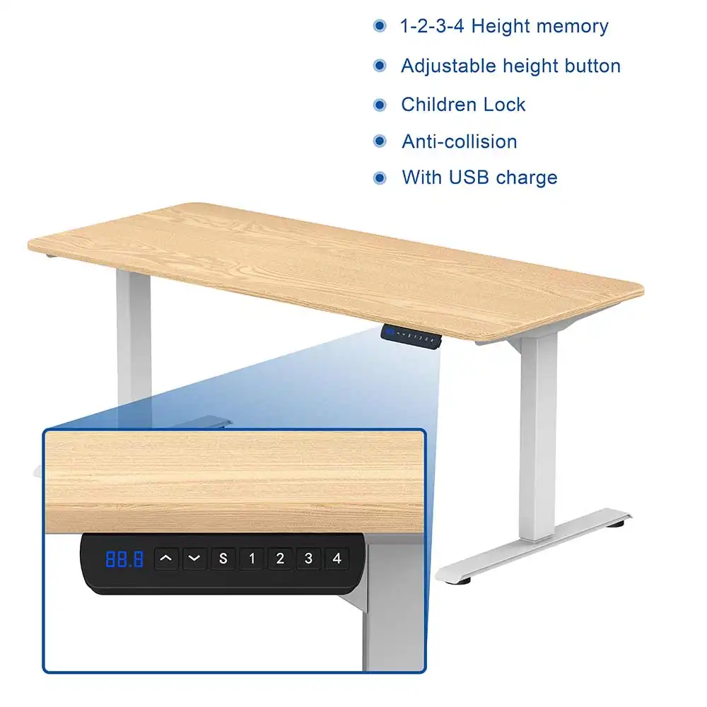 Nội thất văn phòng máy tính tự động ergonomic bảng điện mở rộng có thể điều chỉnh chiều cao ngồi đứng bàn làm việc khung bàn