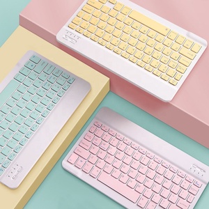Teclado inalámbrico BT para tableta, PC, Ipad, teléfonos inteligentes, 3 modos, 10,1 pulgadas, Mini teclado y ratón inalámbrico portátil