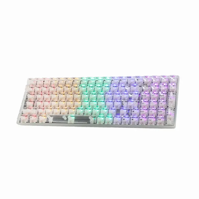 Teclado TransparenteLed ParaPc TransparenteCrystal完全透明ワイヤレスメカニカルキーボード