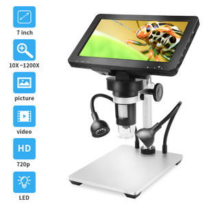 Microscopio Digital con pantalla LCD, dispositivo electrónico de escritorio con vídeo, fuente de luz LED externa, 1200X - Product Image 2