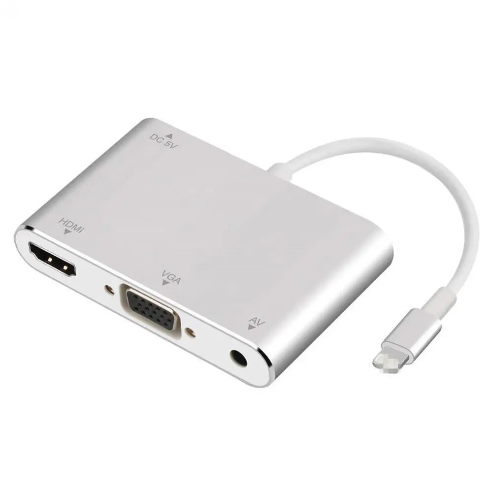 Adattatore Video digitale AV Audio da 8 Pin a HDTV VGA per Apple Lightning iPhone e iPad