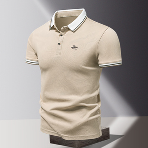 <strong>Men's</strong> Knitted Golf for Polo Shirt with Button Design Solid Pattern Key Words Based on Product Title <strong>Attributes</strong> - Product Image 1