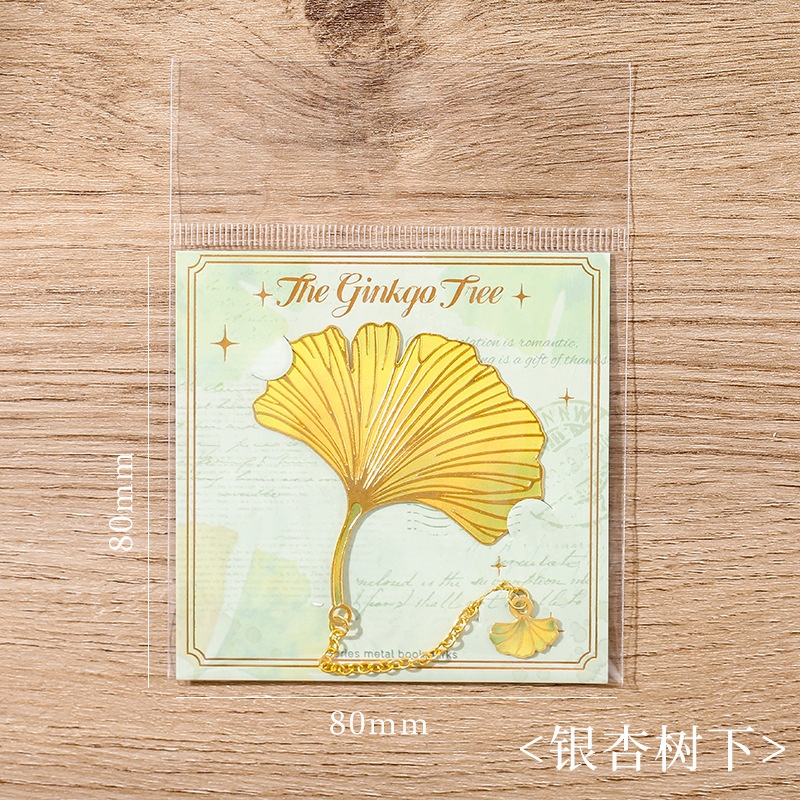 Memory Specimen Series Metal Bookmark Ginkgo Tree Underneath