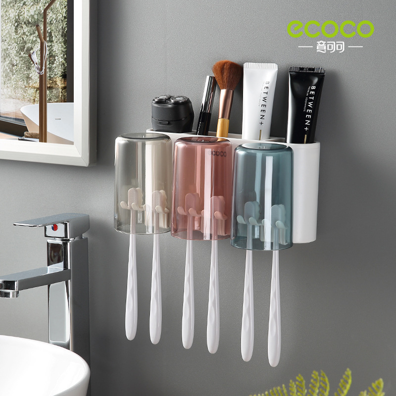 Three-cup toothbrush holder