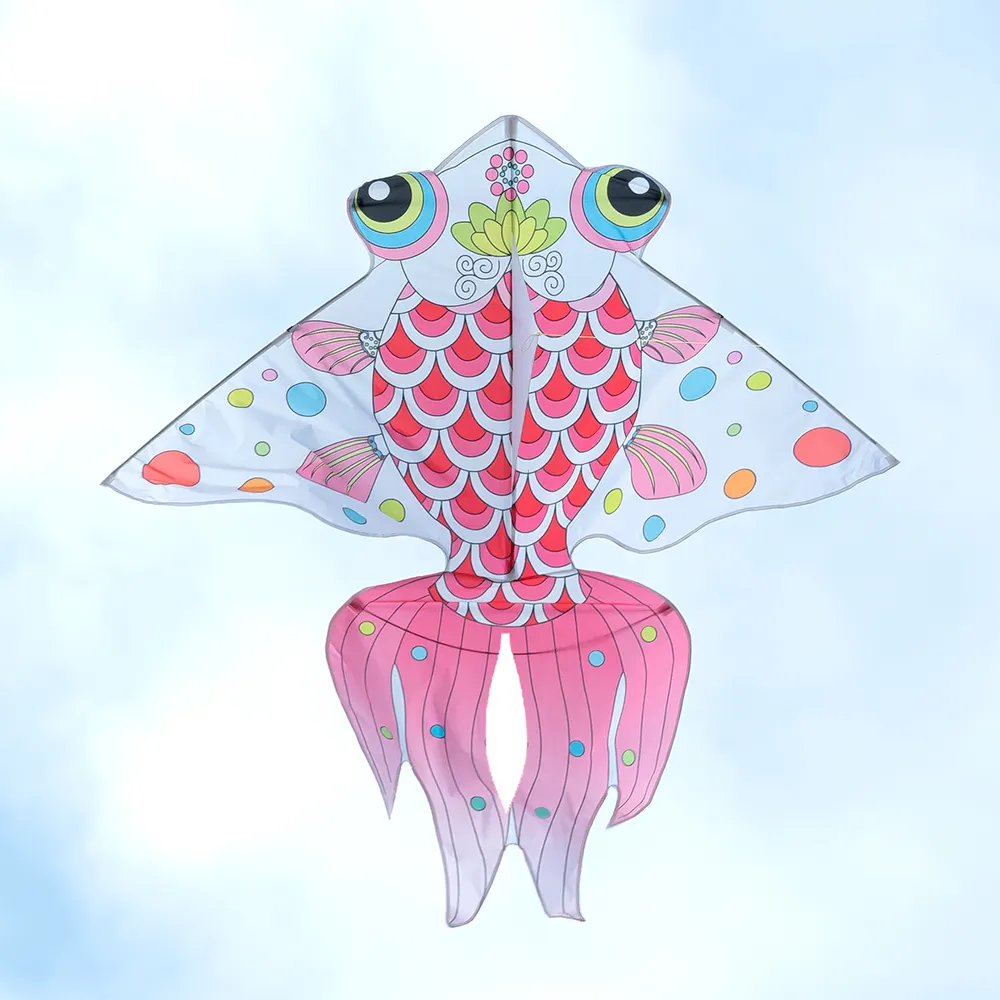 Pink Goldfish Kite Polyester Fiberglass Frame Easy to Fly OEM Customized Logo Factory Direct Sale Wholesale High Quality