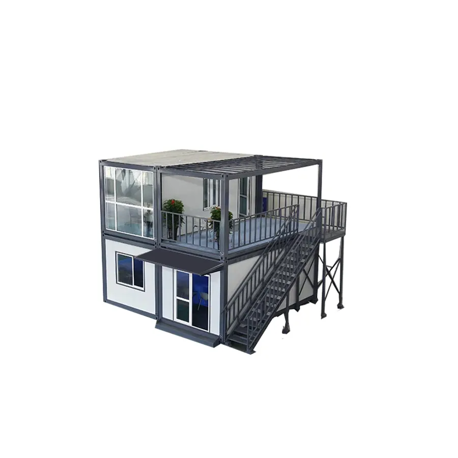 prefab steel structure design house double flat pack house Prefabricated container living house for sale