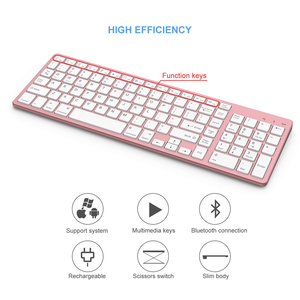 Factory Direct Sale Rechargeable Lithium Battery Universal Wireless <strong>Bluetooth</strong> <strong>3.0</strong> <strong>Keyboard</strong> for Phone Computer - Product Image 2