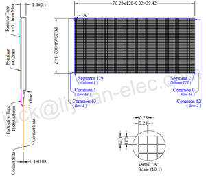 Oled 1.3 pollici 128x64 SH1106 CH1116 blu bianco 30pin P0.7 piccolo pannello del modulo display lcd OLE - Product Image 4