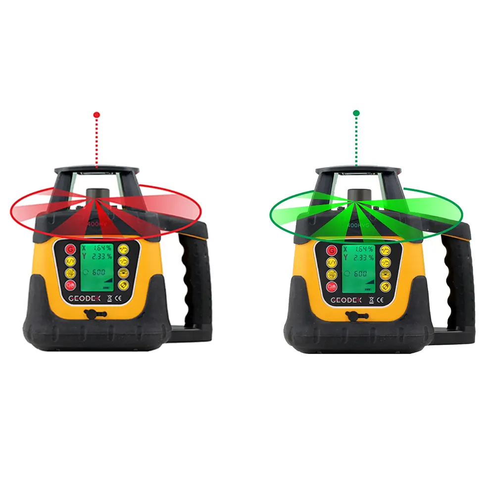 Self-Levelling Laser Level Construction Rotating Laser Level with LCD Display Red/Green Laser Beam Slope Setting Indoor Outdoor